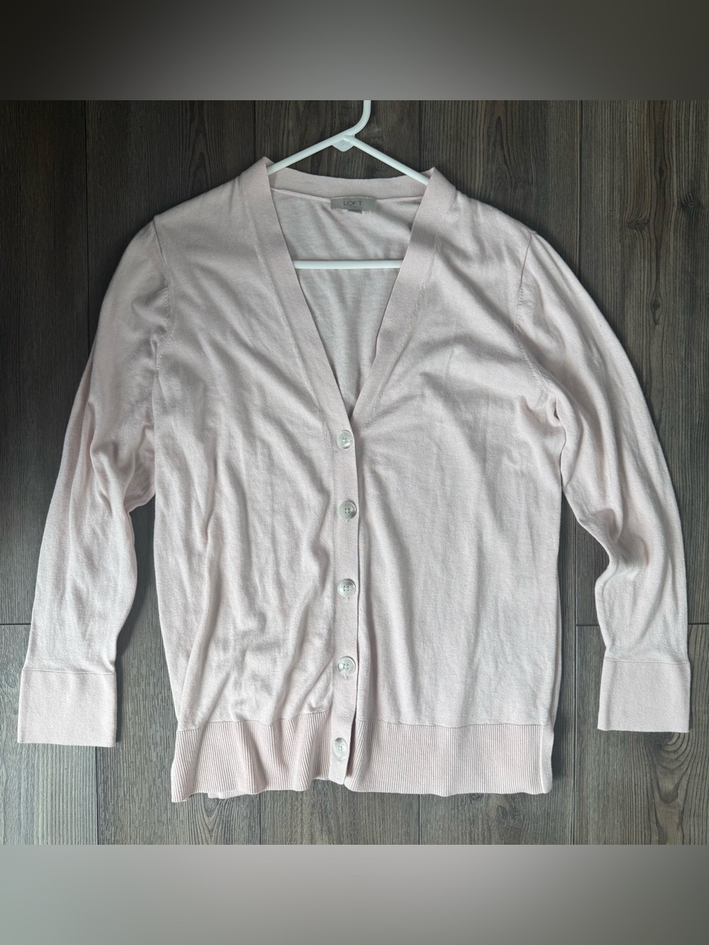LOFT Outlet Light Pink Blush Women’s V-Neck Button Cardigan Sweater - XL